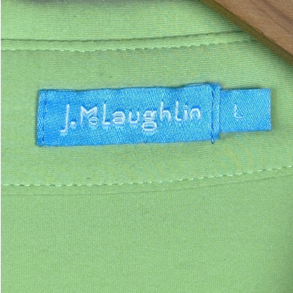 J. McLaughlin Womens ¾ Sleeve Button Down Shirt Top Sz L Green Preppy Spring - Picture 4 of 10